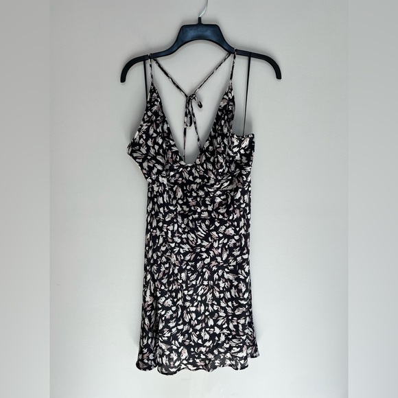 FREE PEOPLE x Initimately NWT Hang On Halter Printed Slip Dress, Black + White,L - Picture 2 of 15